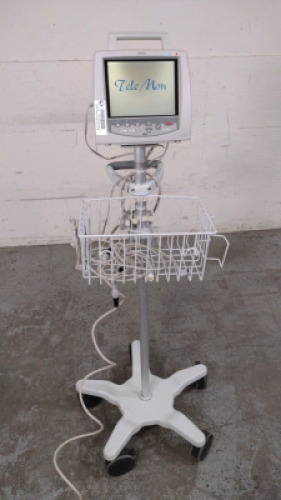 PHILIPS TELEMON PATIENT MONITOR ON ROLLING STAND