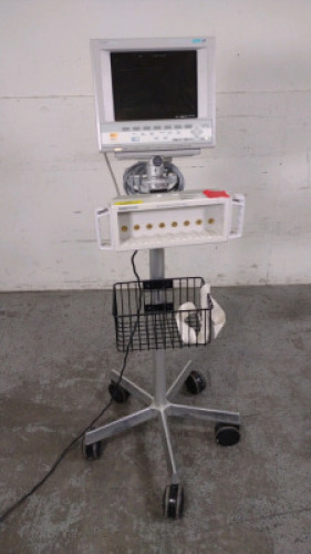AGILENT TECH M1204A V24CT PATIENT MONITOR ON ROLLING STAND