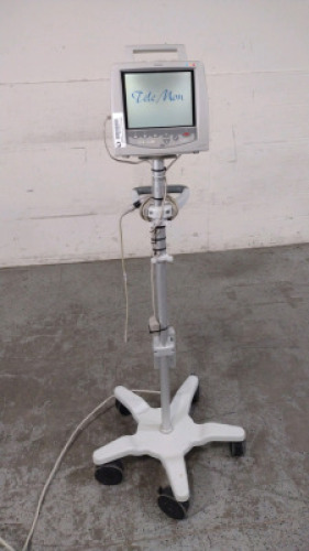 PHILIPS TELEMON PATIENT MONITOR ON ROLLING STAND