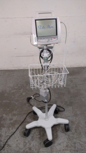 PHILIPS TELEMON PATIENT MONITOR ON ROLLING STAND