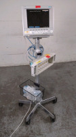 AGILENT TECH M1204A V24CT PATIENT MONITOR ON ROLLING STAND