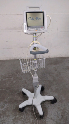 PHILIPS TELEMON PATIENT MONITOR ON ROLLING STAND