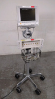 AGILENT TECH M1204A V24CT PATIENT MONITOR ON ROLLING STAND