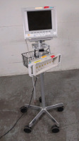 AGILENT TECH M1204A V24CT PATIENT MONITOR ON ROLLING STAND