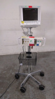 AGILENT TECH M1204A V24CT PATIENT MONITOR ON ROLLING STAND