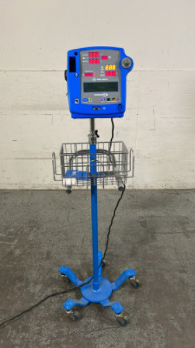 GE DINAMAP PRO 400V2 VITAL SIGNS MONITOR ON ROLLING STAND
