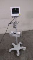 IVY BIOMEDICAL 7800 PATIENT MONITOR ON ROLLING STAND