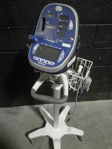 COLIN PRODIGY II 2240 PATIENT MONITOR ON ROLLING STAND