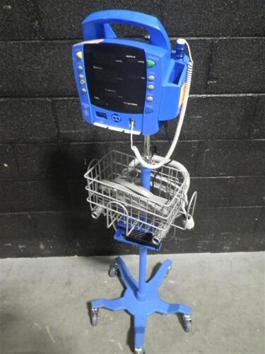 GE DINAMAP PROCARE 400 AUSCULTATORY PATIENT MONITOR ON ROLLING STAND