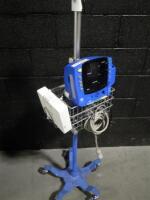 GE DINAMAP CARESCAPE V100 PATIENT MONITOR ON ROLLING STAND