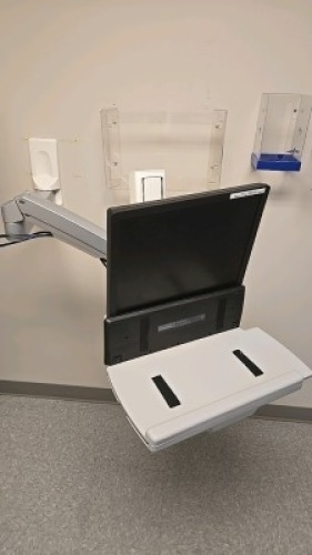 WALL MOUNT WORKSTATIONS, QTY. (12), QTY. (2) NEW **CPU, MONITOR, KEYBOARD NOT INCLUDED (LIGHT DEINSTALL)