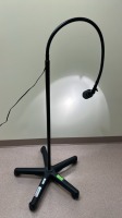 FLEXIBLE ARM EXAM LIGHT ON MOBILE FLOOR STAND (ALL BLACK)