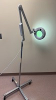 LUXO MAGNIFYING LAMP ON ROLLING STAND