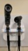 WELCH ALLYN INTEGRATED WALL BOARD SYSTEM TO INCLUDE: 777 TRANSFORMER WITH REF 23810 MACRO VIEW OTOSCOPE, REF 901022 PANOPTIC OPHTHALMOSCOPE, SPHYGMOMANOMETER, DIGITAL THERMOMETER DOCK STATION, SPECULA TIP DISPENSER - 2