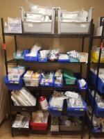 CONTENT OF RACK (RACK NOT INCLUDED) TO INCLUDE: STRYKER FLOW 2, NEEDLES, CATHETER DRAINAGE TRAYS AND ASSORTED DIPOSABLES