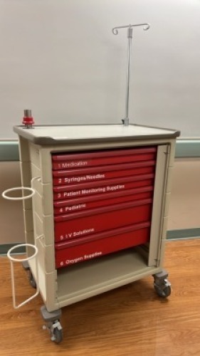 MILCARE GENERAL MEDICAL CART (NO TRAY)-MISSING DRAWER