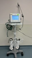 PHILIPS RESPIRONICS TRILOGY EV300 VENTILATOR ON ROLLING STAND
