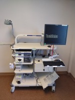 OLYMPUS ENDOSCOPY SYSTEM TO INCLUDE: EVIS EXERA III CV-190 VIDEO PROCESSOR, EVIS EXERA III CLV-190 LIGHT SOURCE, MAJ-1921 KEYBOARD, UCR CO2 REGULATION UNIT, OFP-2 FLUSHING PUMP, WM-DP2 CART