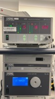 KARL STORZ ARTHROSCOPY SYSTEM TO INCLUDE: 264320 20 SCB THERMOFLATOR, TC 201 IMAGE 1 S CONNECT II CAMERAL PROCESSOR, TC 300 IMAGE 1 S H3-LINK, TL 300 POWER LED 300 LIGHT SOURCE, OR 1 ESSENTIAL NEO MLS SYSTEM, SCALE OR VIDEO SCALING UNIT, SONY UP-DR80MD DI