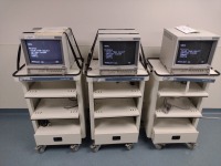 KARL STORZ OFFICEKART 9801 CART SYSTEM WITH SONY TRINITON M/N PVM-14M2MDU COLOR VIDEO MONITOR, QTY. (3)