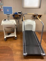 GENERAL ELECTRIC REF 2012492-017 CASE SERIES STRESS SYSTEM WITH T2100 TREADMILL, SUNTECH 21380 TANGO 2 MONITOR, GE CAM 14 ECG ACQUISITION MODULE ,SONY HEADPHONES