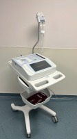 MORTARA ELI 280 ECG SYSTEM WITH WELCH ALLYN WAM ECG ACQUISITION MODULE ON ROLLING CART