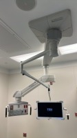 BERCHTOLD CEILING MOUNT, SINGLE CHROMOVIEW SFP26-075-1012 947 26" FLAT PANEL MONITOR, TELETOM ANESTHESIA BOOM (COI/DEINSTALL REQURIED