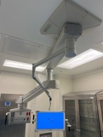 BERCHTOLD CEILING MOUNT, SINGLE CHROMOVIEW SFP26-075-1012 947 26" FLAT PANEL MONITOR, TELETOM ANESTHESIA BOOM (COI/DEINSTALL REQURIED)