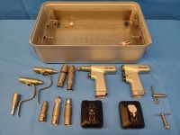 STRYKER SMALL DRILL TRAY STRYKER CD4/ SABO 2 SAW POWERED INSTRUMENT SET TO INCLUDE 4408 SABO 2, 4405 CD4 HANDPIECES, ATTACHMENTS AND BATTERIES