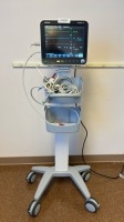 MINDRAY PASSPORT 12 PATIENT MONITOR WITH LEADS ON ROLLING STAND