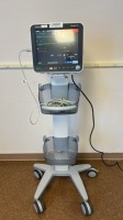 MINDRAY PASSPORT 12 PATIENT MONITOR WITH LEADS ON ROLLING STAND