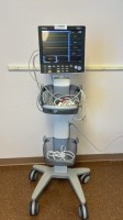 MINDRAY DATASCOPE PASSPORT V PATIENT MONITOR WITH LEADS ON ROLLING STAND