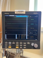 MINDRAY DATASCOPE PASSPORT V PATIENT MONITOR WITH LEADS, WALL MOUNT