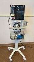 MASIMO ROOT PATIENT MONITOR WITH RADICAL 7 PULSE CO-OXIMETER ON ROLLING STAND