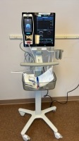 MASIMO ROOT PATIENT MONITOR WITH RADICAL 7 PULSE CO-OXIMETER ON ROLLING STAND