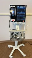 MASIMO ROOT PATIENT MONITOR WITH RADICAL 7 PULSE CO-OXIMETER ON ROLLING STAND