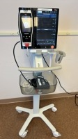 MASIMO ROOT PATIENT MONITOR WITH RADICAL 7 PULSE CO-OXIMETER ON ROLLING STAND