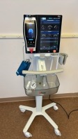 MASIMO ROOT PATIENT MONITOR WITH RADICAL 7 PULSE CO-OXIMETER ON ROLLING STAND