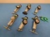 BIN OF BRASS SLEEVED 50 PSI O2 REGULATORS