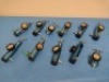 BIN OF BRASS SLEEVED 50 PSI O2 REGULATORS