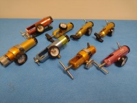 BIN OF BRASS SLEEVED 50 PSI O2 REGULATORS