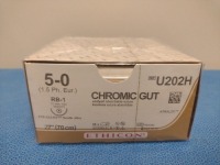 ETHICON CHROMIC GUT 5-0, U202H UNDYED ABSORBABLE SUTURE, EXP. 4/30/2024 (QTY. 1)