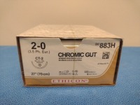 ETHICON CHROMIC GUT 2-0, 883H UNDYED ABSORBABLE SUTURE, EXP. 5/31/2027 (QTY. 1)
