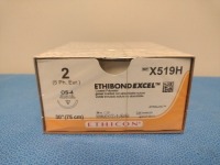 ETHICON ETHIBOND EXCEL 1, X519H GREEN, BRAIDED, NON-ABSORBABLE SUTURE. EXP. 8/31/2027 (QTY. 1)