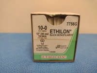 ETHICON ETHILON 10-0, 7756G BLACK MONOFILAMENT SUTURE, EXP. 9/30/2027 (QTY. 1)