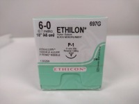 ETHICON ETHILON 6-0, 697G BLACK MONOFILAMENT SUTURE, EXP. 9/30/2026, (QTY. 1)