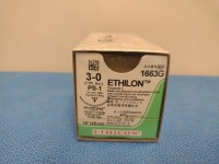 ETHICON ETHILON 3-0, 1663G BLACK, MONOFILAMENT, NON-ABSORBABLE SUTURE, EXP. 1/31/2026 (QTY. 2)