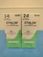 ETHICON ETHILON 2-0, 1674H BLACK, MONOFILAMENT SUTURE, EXP. 4/30/2027 (QTY. 2)