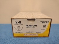 ETHICON PLAIN GUT 2-0, 843H UNDYED ABSORBABLE SUTURE, EXP. 12/31/2026 (QTY. 1)