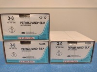 ETHICON PERMA-HAND SILK 3-0, C013D BLACK BRAIDED SUTURE, EXP. 9/30/2026 (QTY. 3)